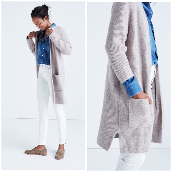 Madewell Sweaters - Madewell Backstage Cardigan Sweater Tan Wool Blend